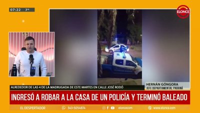 Ingres&oacute; a robar a la casa de un polic&iacute;a y termin&oacute; baleado